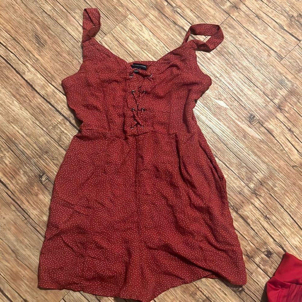 Small American Eagle Romper Polka Dot Red + White
